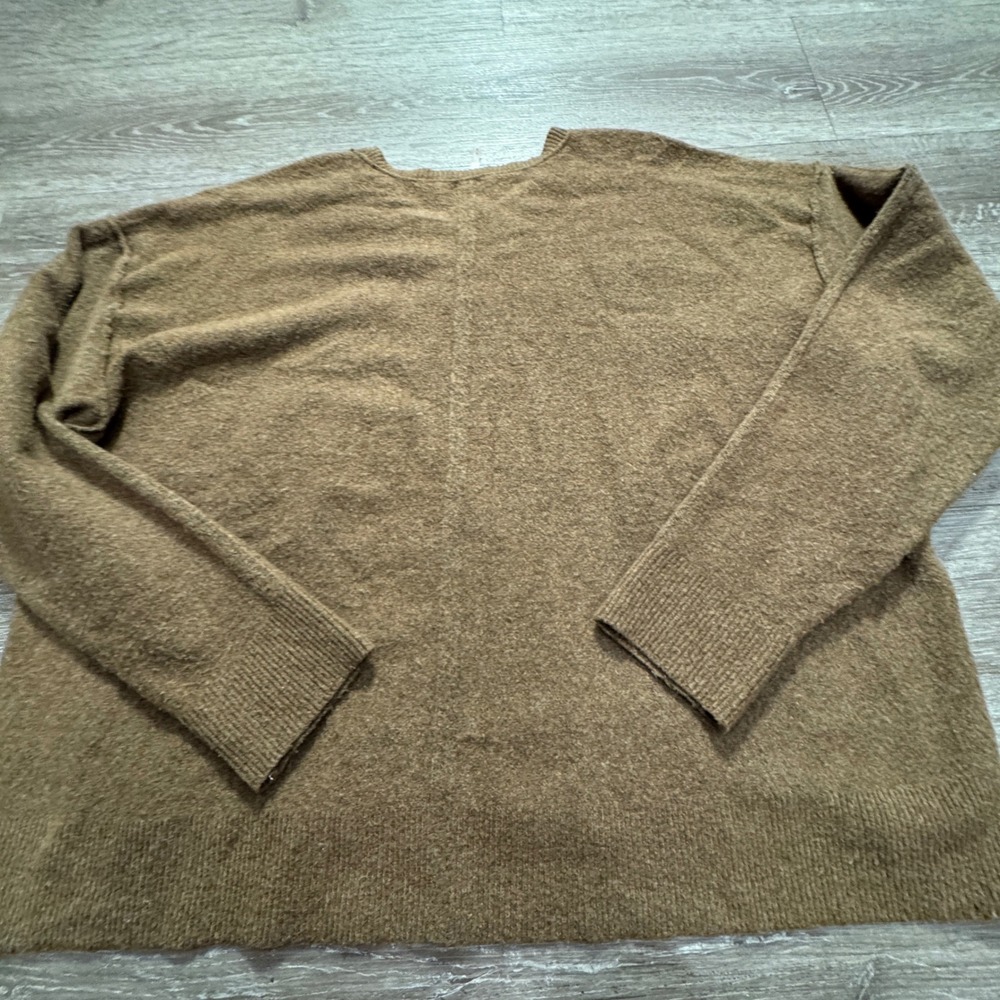 Free People Sweater Womens M Brown Wool Oversized Pullover Boho Cozy Cabincore - Picture 7 of 9